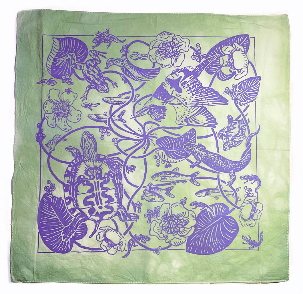 Forested Wetland Screenprinted Cotton Bandana