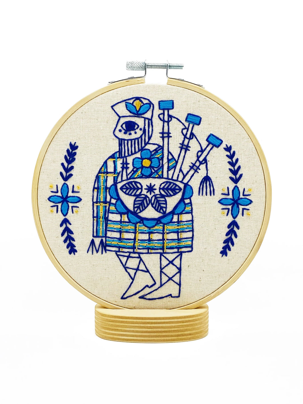 Bagpiper Piping Embroidery Kit