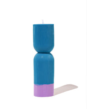 Load image into Gallery viewer, Colour Block Pillar Candle - Blue/Violet
