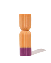 Load image into Gallery viewer, Colour Block Pillar Candle - Yellow/Plum

