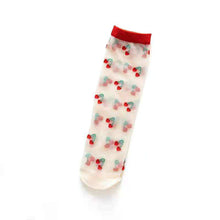 Load image into Gallery viewer, Sheer Fruit Socks: Sheer Strawberry
