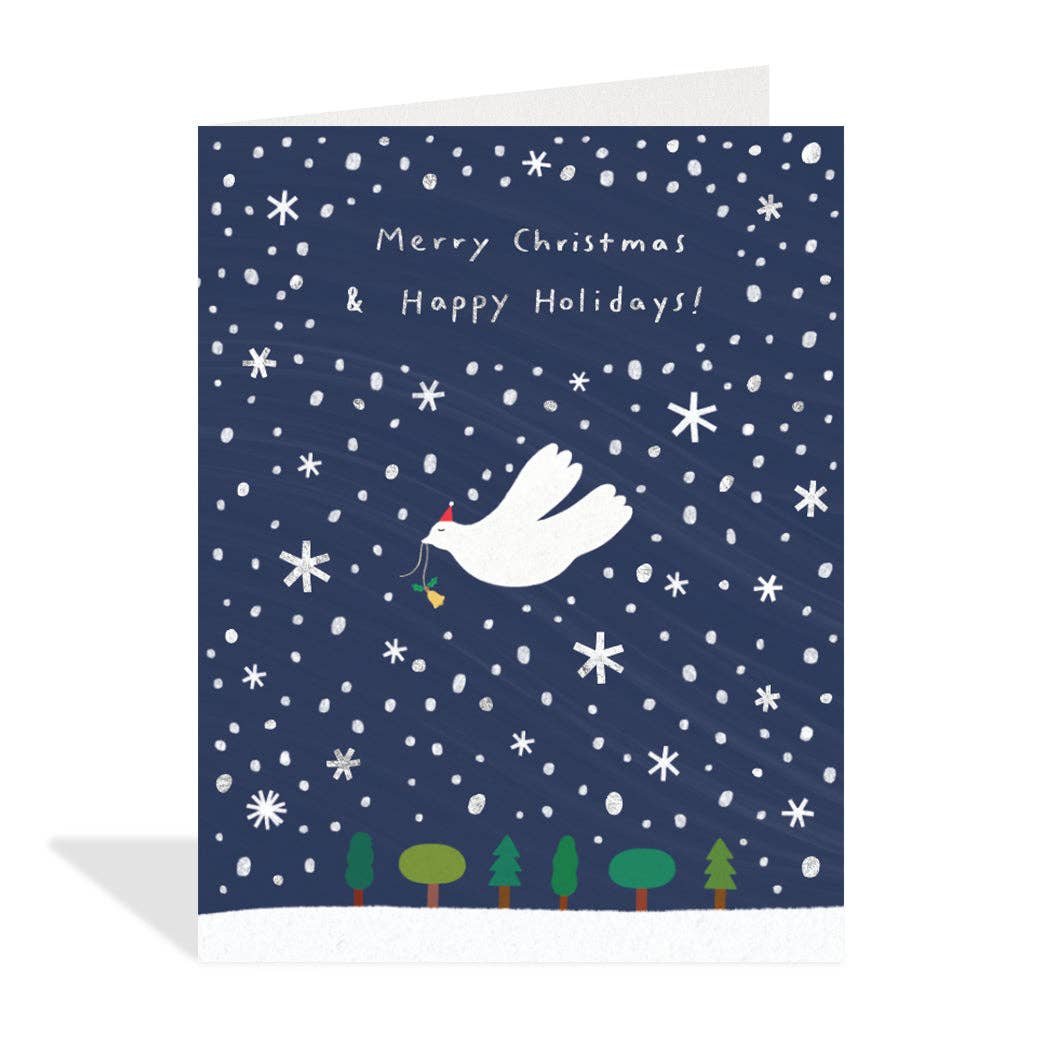 Snowy Night Dove - Holiday Card