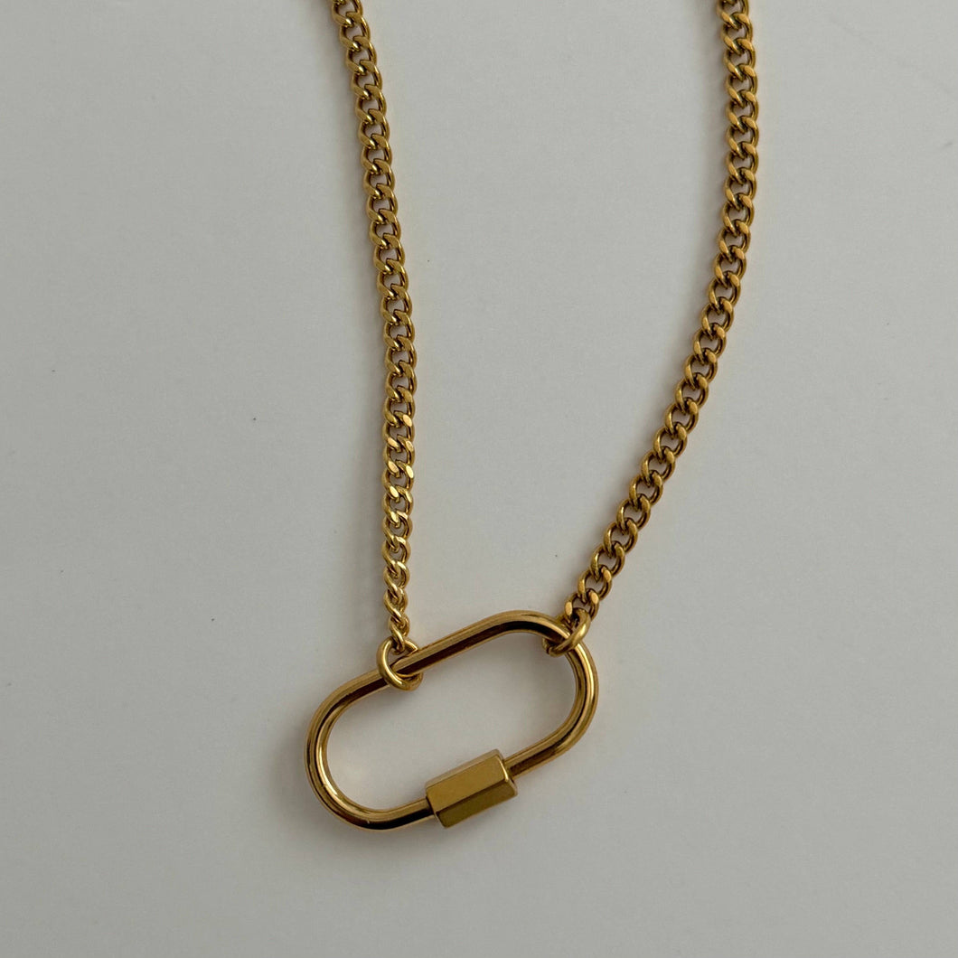 Carabiner Necklace- Gold