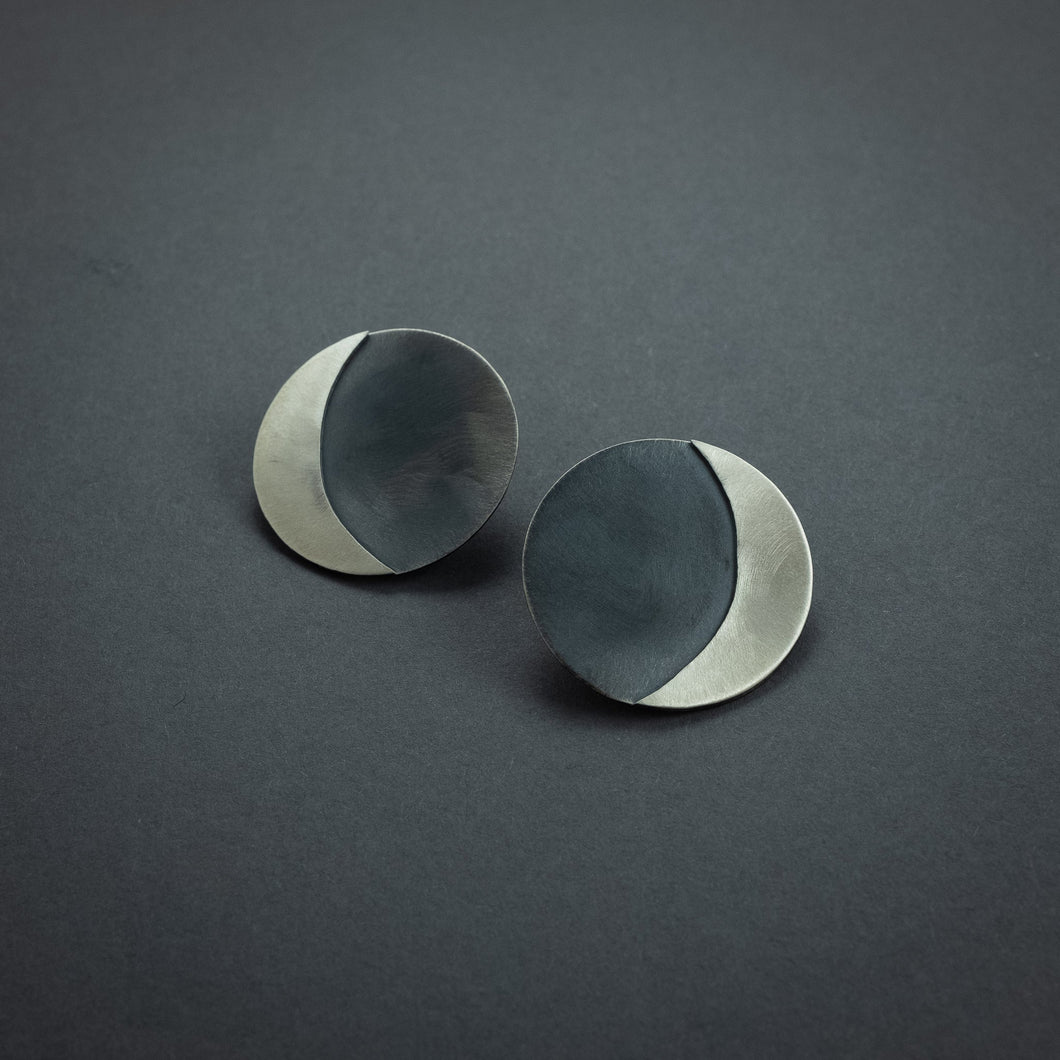 Crescent Moon Stud Earrings (Small)
