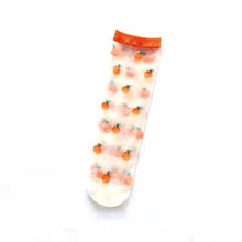 Load image into Gallery viewer, Sheer Fruit Socks: Sheer Strawberry
