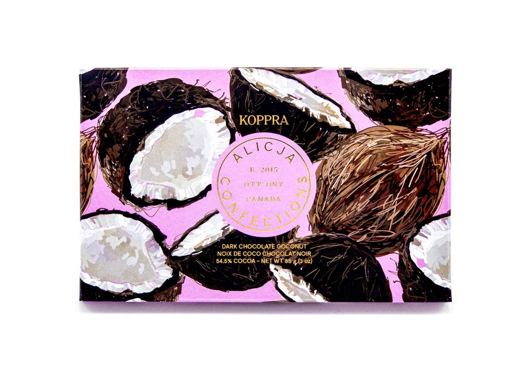 Koppra Vegan Dark Postcard Chocolate Bar