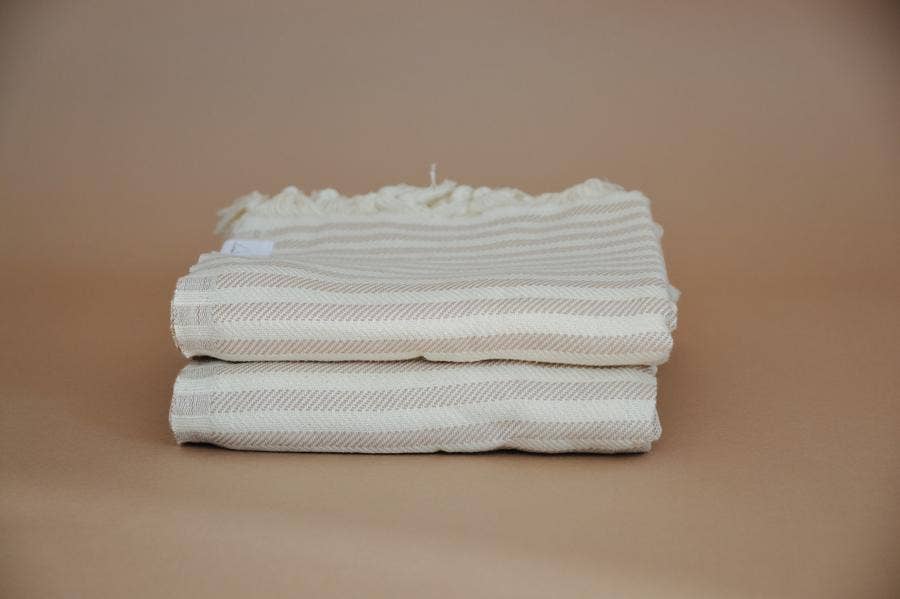 Oversized Turkish Towel - Willow Stripe