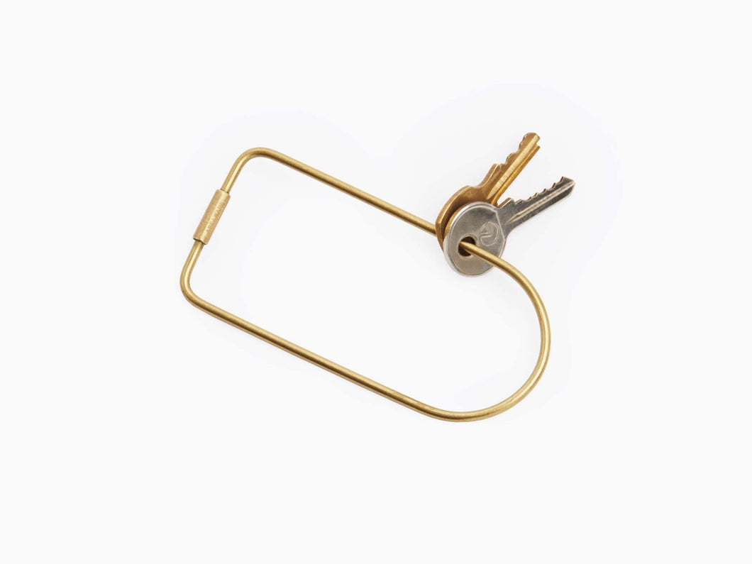 Contour Key Ring: Bend - Brass