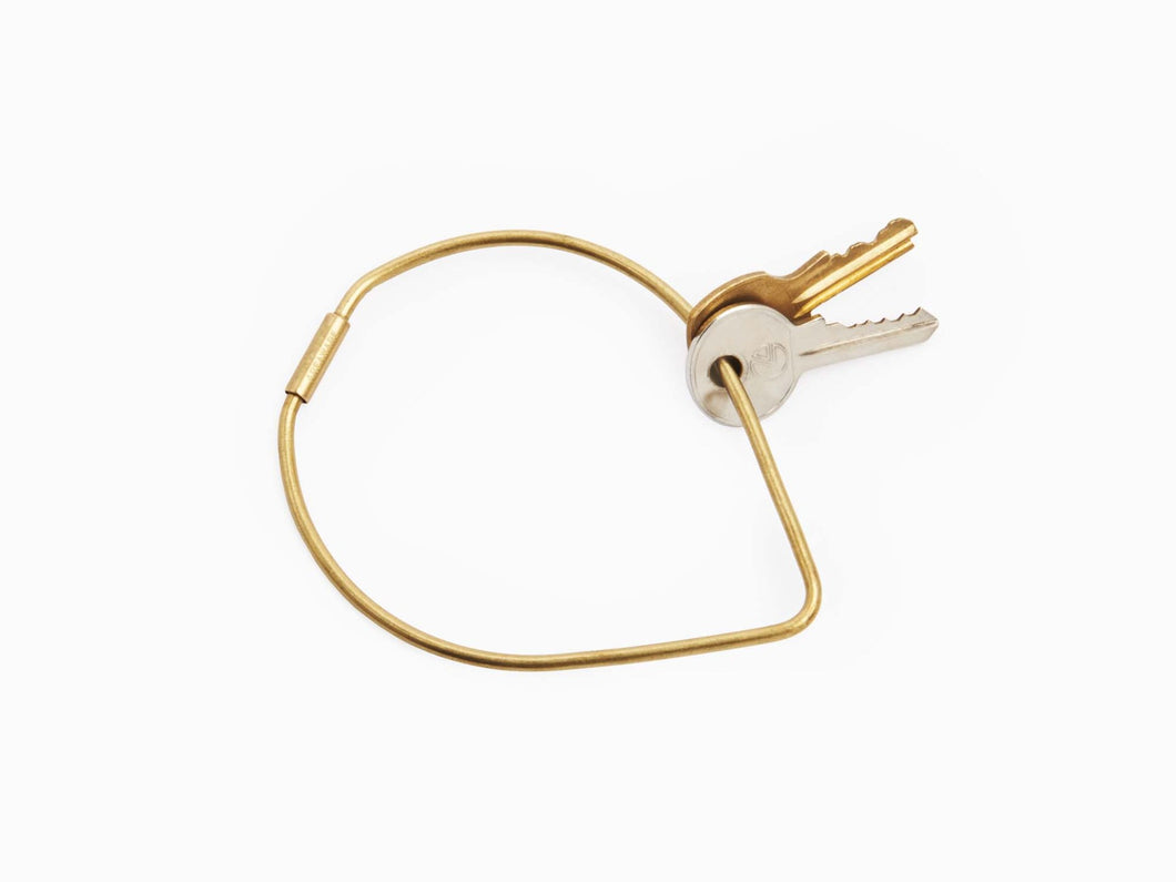 Contour Key Ring: Drop - Brass