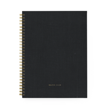 Load image into Gallery viewer, Large Black Cloth Spiral Notebook
