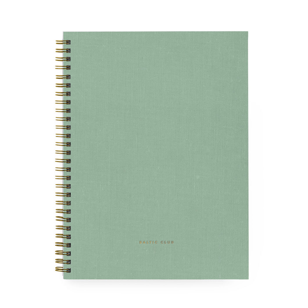 Large Mint Cloth Spiral Notebook
