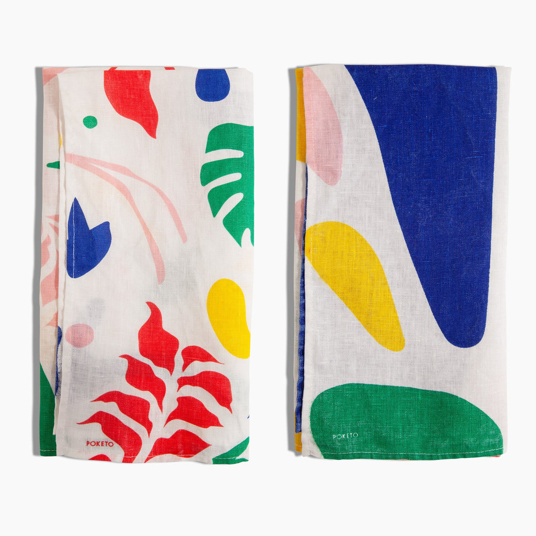 Linen Tea Towel Set in Multi