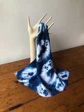 Load image into Gallery viewer, Cotton Indigo Hand-Dyed Shibori Pattern Scarf

