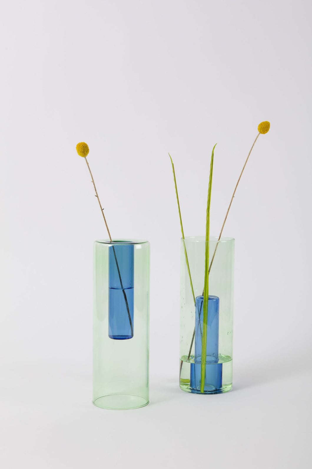 Reversible Glass Vase - Large - Green/Blue