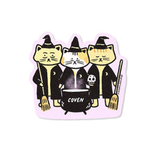 Load image into Gallery viewer, Coven Witch Cats Halloween Vinyl Sticker
