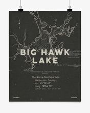 Load image into Gallery viewer, Big Hawk Lake Contours Print
