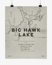 Load image into Gallery viewer, Big Hawk Lake Contours Print
