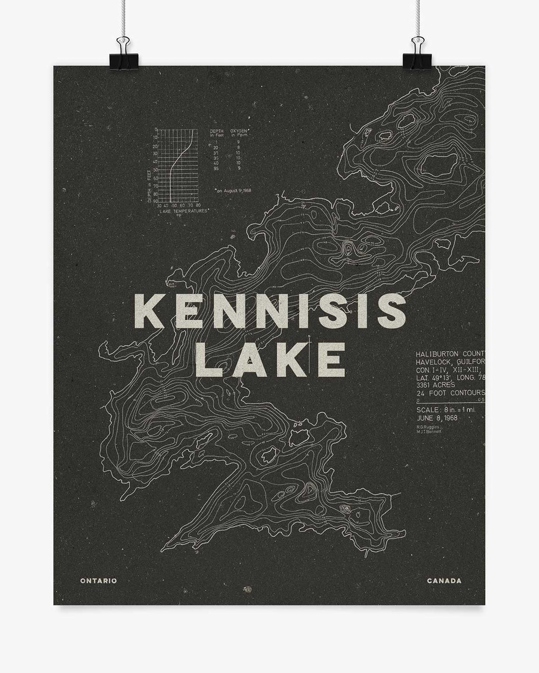 Kennisis Lake Contours Print