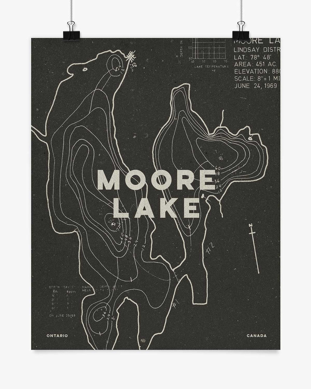 Moore Lake Contours Print