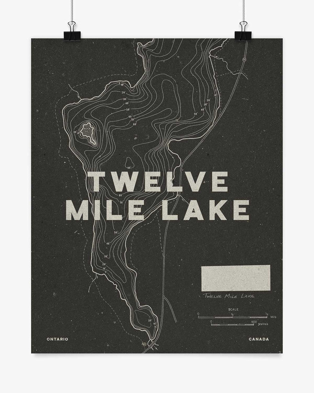 Twelve Mile Lake Contours Print