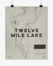 Load image into Gallery viewer, Twelve Mile Lake Contours Print
